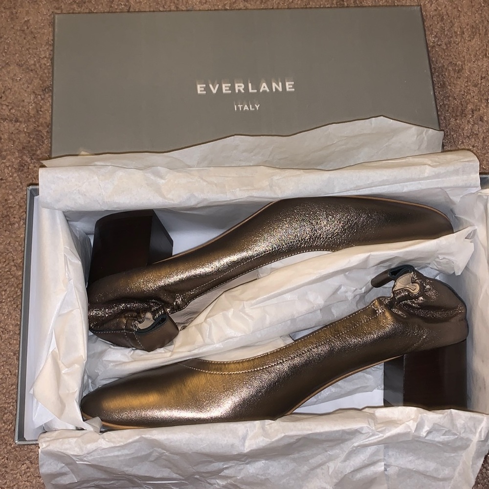 Everlane Italian Leather Day Heels in Bronze Sz 9